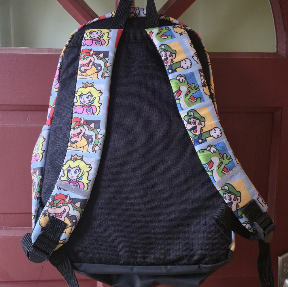 Nintendo Super Mario Character Grid AOP Backpack School Travel Bag One Size - Picture 8 of 16